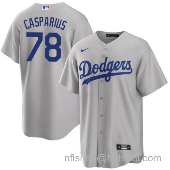 Nike Men's #78 Ben Casparius Gray Los Angeles Dodgers Alternate Road Stitched Baseball Jersey