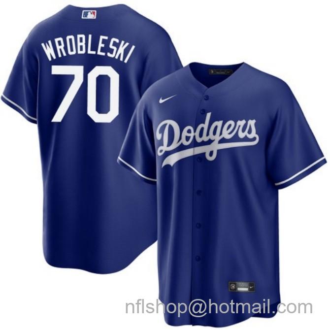 Nike Men's #70 Justin Wrobleski Los Angeles Dodgers Royal Alternate Stitched Baseball Jersey