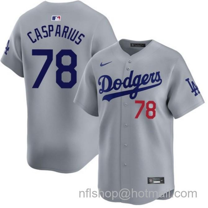 Nike Men's #78 Ben Casparius Gray Los Angeles Dodgers Alternate Road Limited Stitched Baseball Jersey