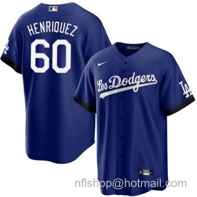 Nike Men's #60 Edgardo Henriquez Royal Los Angeles Dodgers Los Dodgers City Connect Stitched Baseball Jersey