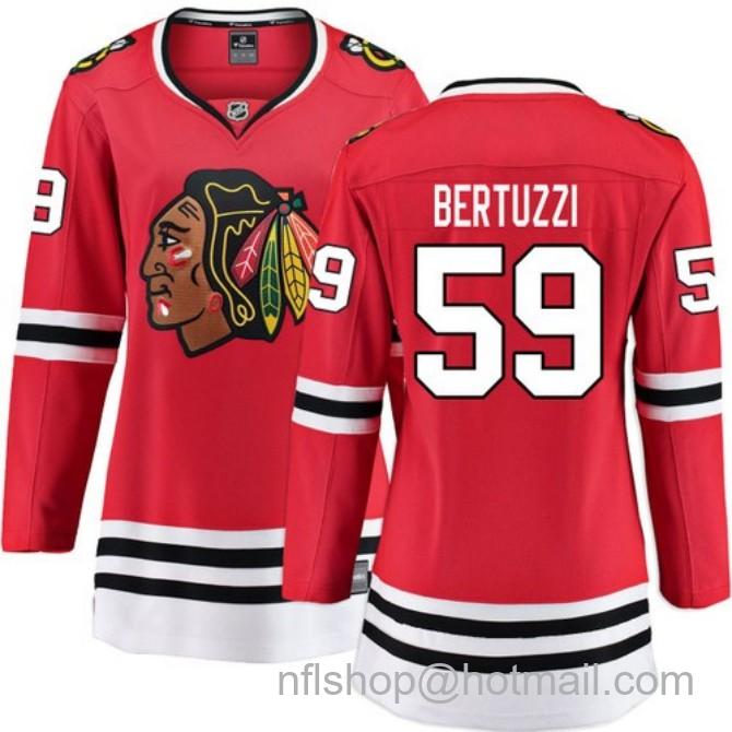 Women's #59 Tyler Bertuzzi Chicago Blackhawks Women's Home Red Breakaway Fanatics Stitched Hockey Jersey