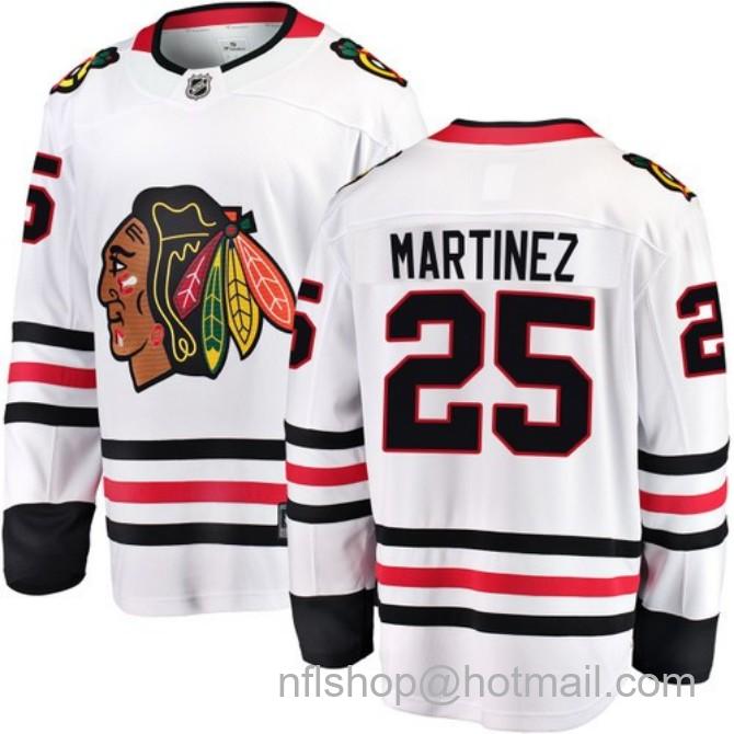 Men's #25 Alec Martinez Chicago Blackhawks Road White Breakaway Fanatics Stitched Hockey Jersey