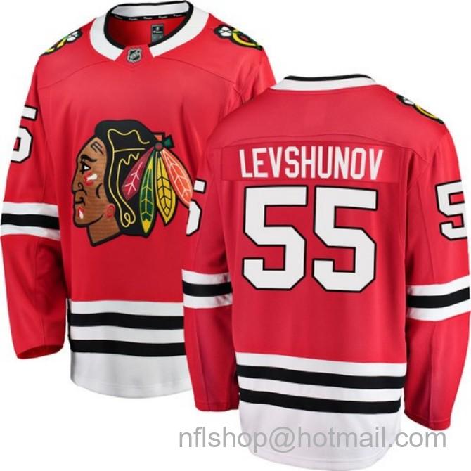 Men's #55 Artyom Levshunov Chicago Blackhawks Home Red Breakaway Fanatics Stitched Hockey Jersey