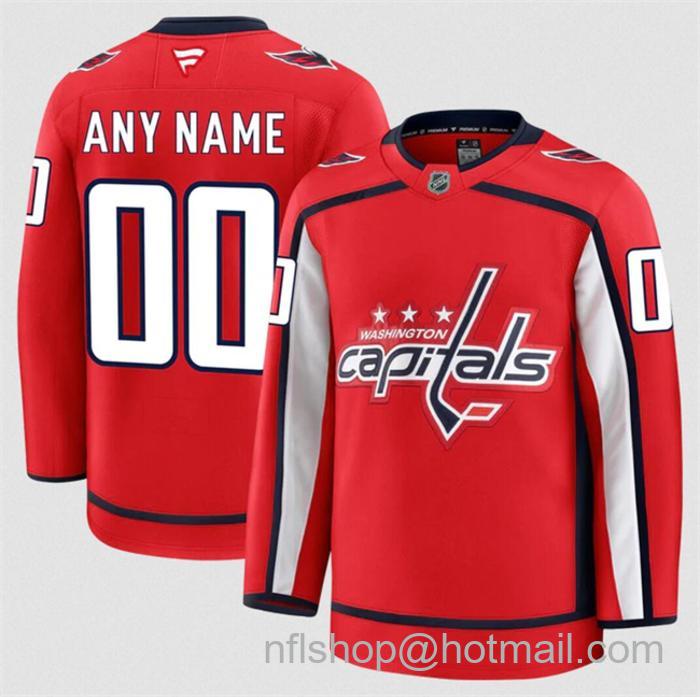 Customized Fanatics Men's Washington Capitals Red 2024-25 Home Stitched Hockey Jersey