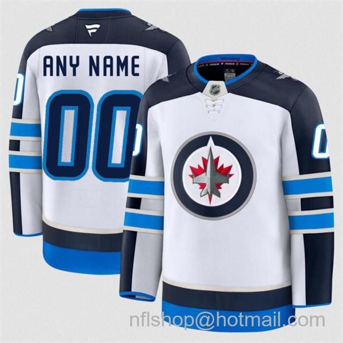 Customized Fanatics Men's Winnipeg Jets White 2024-25 Away Stitched Hockey Jersey