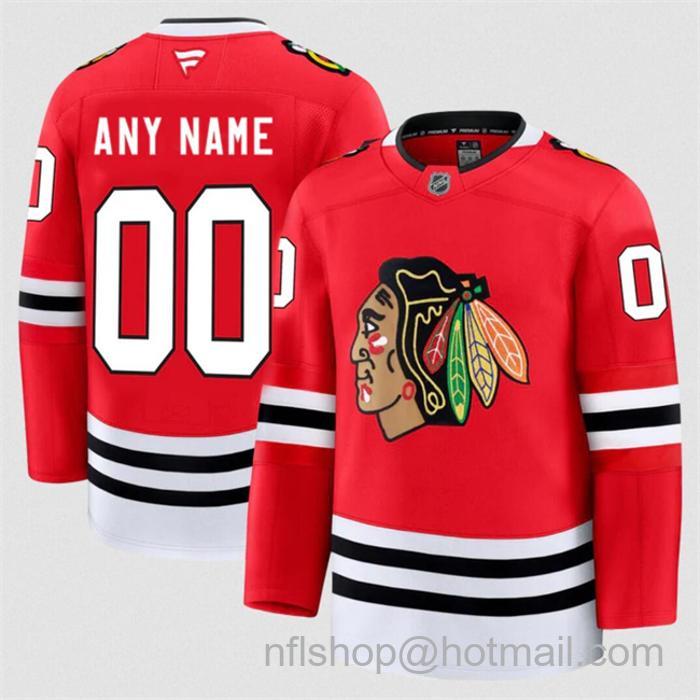 Customized Fanatics Men's Chicago Blackhawks Red 2024-25 Home Stitched Hockey Jersey