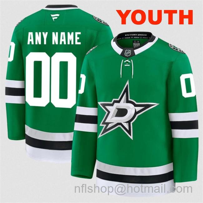 Customized Fanatics Youth Dallas Stars Green 2024-25 Home Stitched Hockey Jersey