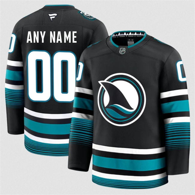 Customized Fanatics Men's San Jose Sharks Black 2024-25 Alternate Stitched Hockey Jersey