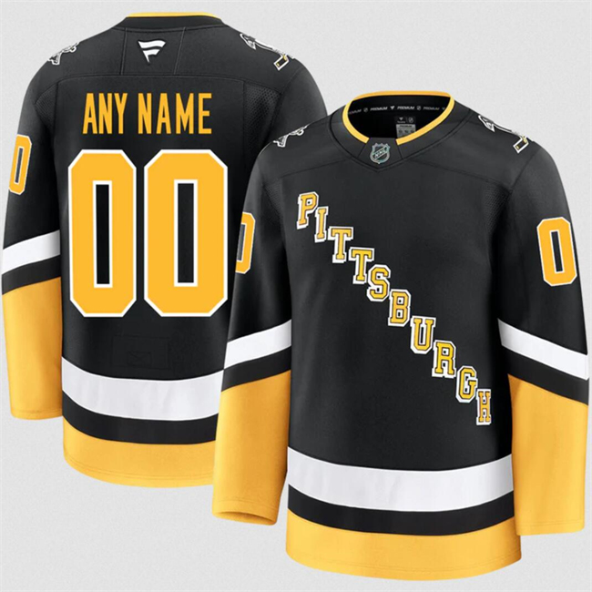 Customized Fanatics Men's Pittsburgh Penguins Black 2024-25 Alternate Stitched Hockey Jersey