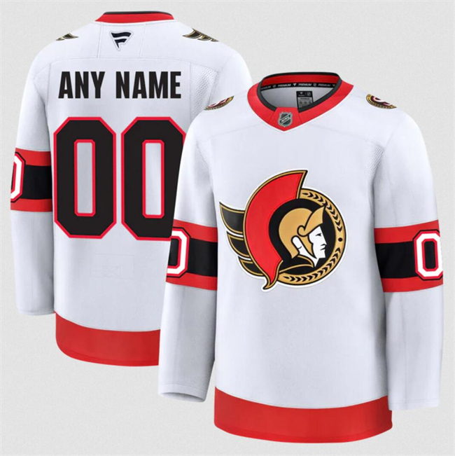 Customized Fanatics Men's Ottawa Senators White 2024-25 Away Stitched Hockey Jersey