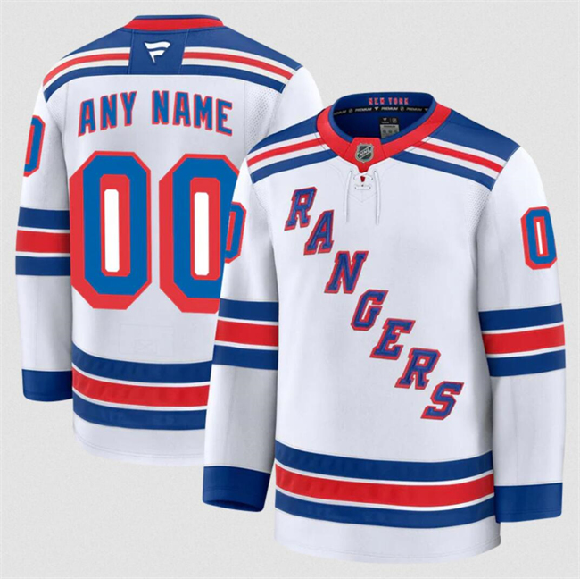 Customized Fanatics Men's New York Rangers White 2024-25 Away Stitched Hockey Jersey