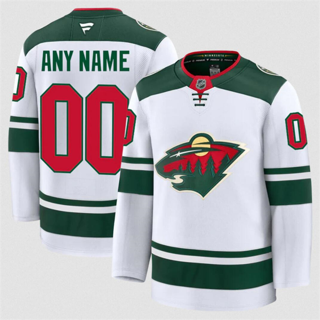 Customized Fanatics Men's Minnesota Wild White 2024-25 Away Stitched Hockey Jersey