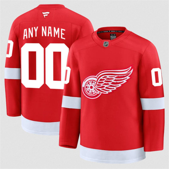 Customized Fanatics Men's Detroit Red Wings Red 2024-25 Home Stitched Hockey Jersey