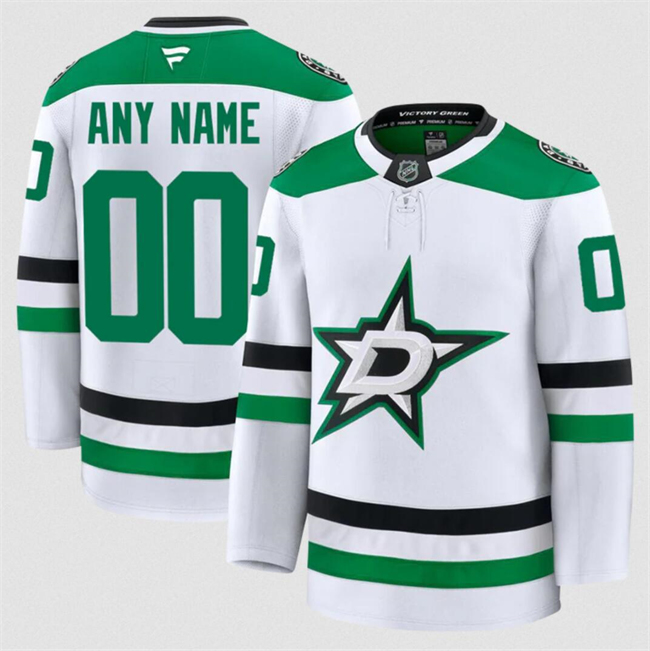 Customized Fanatics Men's Dallas Stars White 2024-25 Away Stitched Hockey Jersey