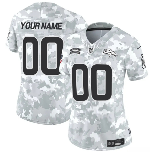 Customized Women's Nike Denver Broncos 2024 F.U.S.E Arctic Camo Salute to Service Limited Stitched Jersey(Run Small)