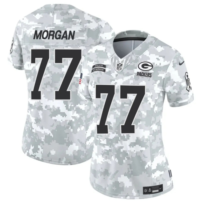 Women's Green Bay Packers #77 Jordan Morgan 2024 F.U.S.E Arctic Camo Salute to Service Limited Stitched Football Jersey(Run Small)