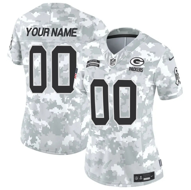 Customized Women's Green Bay Packers 2024 F.U.S.E Arctic Camo Salute to Service Limited Stitched Football Jersey(Run Small)