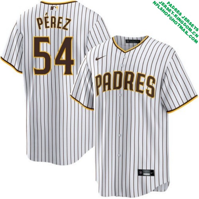 Nike Men's #54 Martin Perez San Diego Padres Home Stitched MLB Baseball Jersey - White