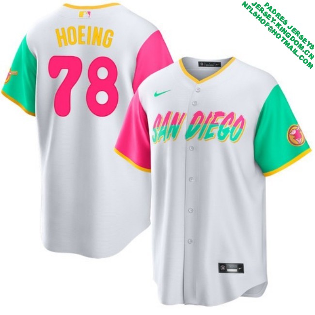 Nike Men's #78 Bryan Hoeing San Diego Padres City Connect Stitched MLB Baseball Jersey - White