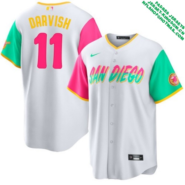 Nike Men's #11 Yu Darvish San Diego Padres City Connect Stitched MLB Baseball Jersey - White