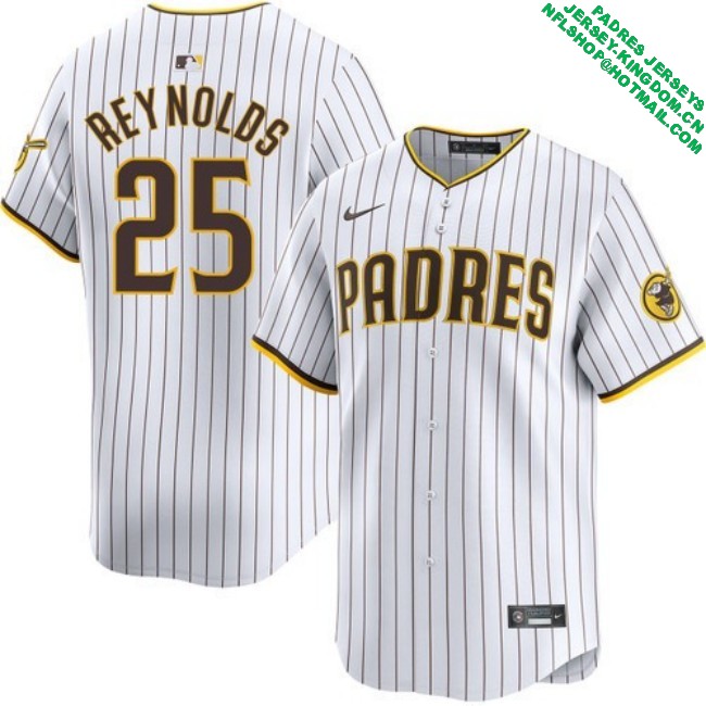 Nike Men's #25 Sean Reynolds San Diego Padres Home Limited Stitched MLB Baseball Jersey - White