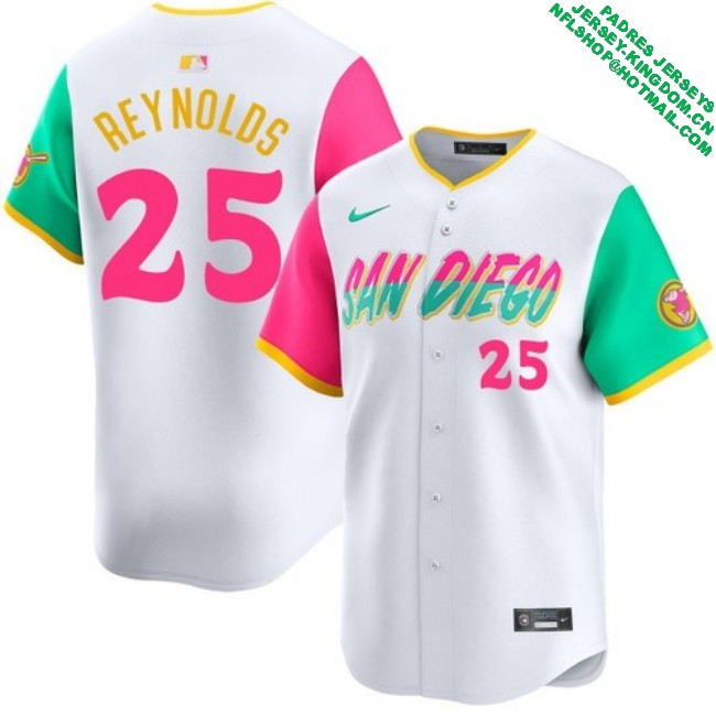 Nike Men's #25 Sean Reynolds San Diego Padres City Connect Limited Stitched MLB Baseball Jersey - White