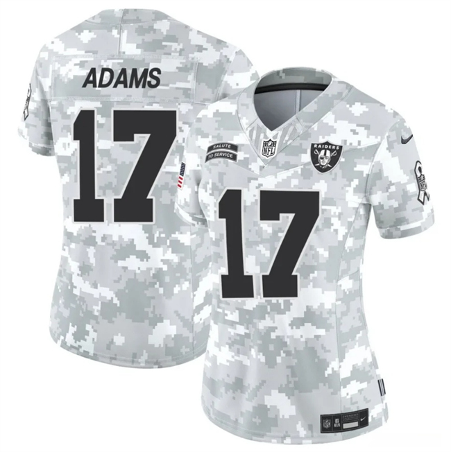 Women's Las Vegas Raiders #17 Davante Adams 2024 F.U.S.E Arctic Camo Salute to Service Limited Stitched Jersey(Run Small)