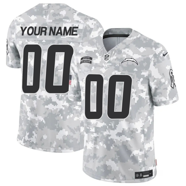 Men's Custom Los Angeles Chargers 2024 F.U.S.E Arctic Camo Salute to Service Limited Stitched Football Jersey