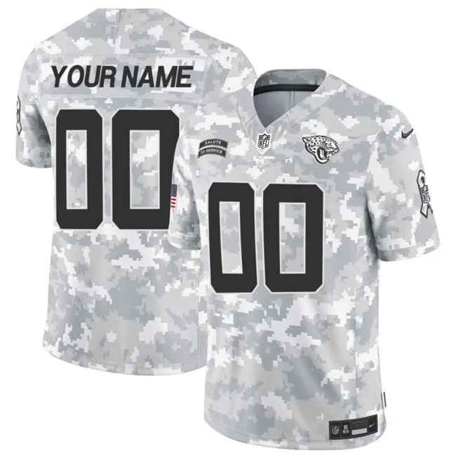 Men's Custom Jacksonville Jaguars 2024 F.U.S.E Arctic Camo Salute to Service Limited Stitched Football Jersey