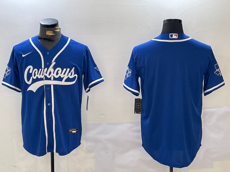 Men's Dallas Cowboys Blank Light Blue Stitched Cool Base Nike Baseball Jersey