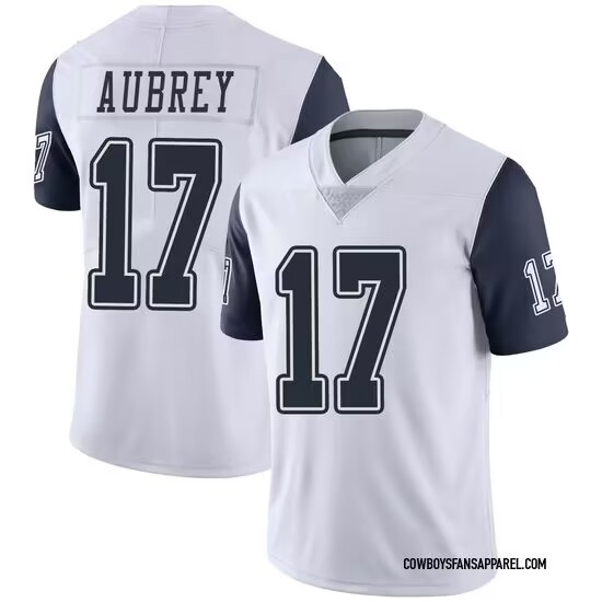 Men's Dallas Cowboys #17 Brandon Aubrey Limited White Color Rush Vapor Untouchable Stitched Jersey