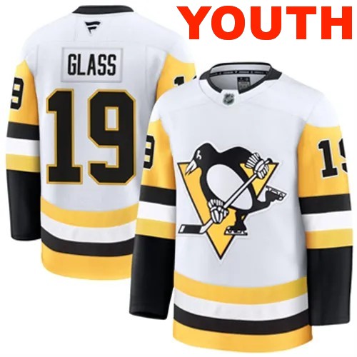 Youth Pittsburgh Penguins Fanatics Cody Glass Authentic 2024-25 Away White Stitched NHL Hockey Jersey