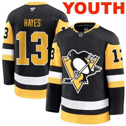 Youth Pittsburgh Penguins Fanatics Kevin Hayes Authentic 2024-25 Home Black Stitched NHL Hockey Jersey