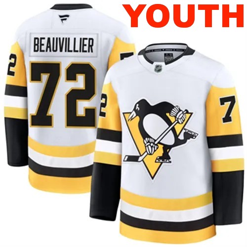 Youth Pittsburgh Penguins Fanatics Anthony Beauvillier Authentic 2024-25 Away White Stitched NHL Hockey Jersey