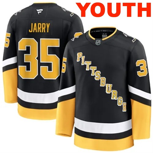 Youth Pittsburgh Penguins Fanatics Tristan Jarry Authentic 2024-25 Alternate Black Stitched NHL Hockey Jersey