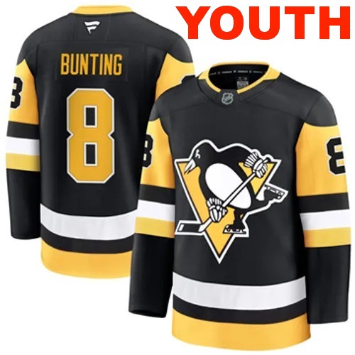 Youth Pittsburgh Penguins Fanatics Michael Bunting Authentic 2024-25 Home Black Stitched NHL Hockey Jersey