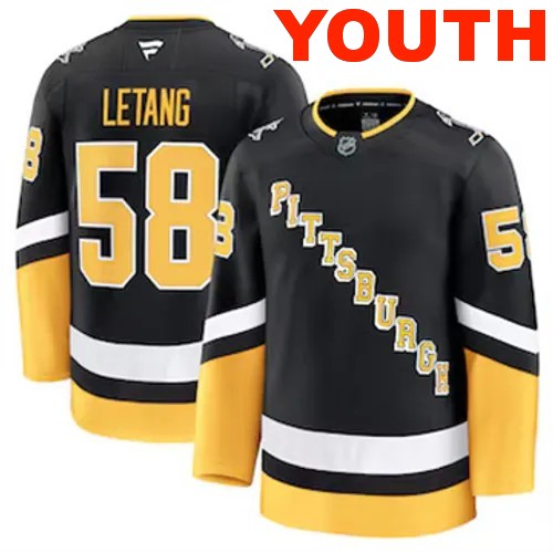 Youth Pittsburgh Penguins Fanatics Kris Letang Authentic 2024-25 Alternate Black Stitched NHL Hockey Jersey