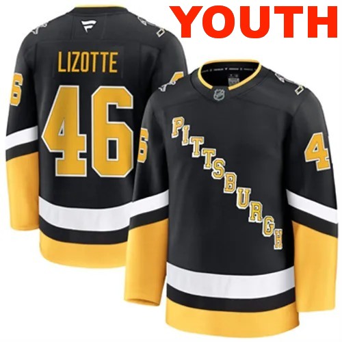 Youth Pittsburgh Penguins Fanatics Blake Lizotte Authentic 2024-25 Alternate Black Stitched NHL Hockey Jersey