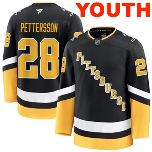 Youth Pittsburgh Penguins Fanatics Marcus Pettersson Authentic 2024-25 Alternate Black Stitched NHL Hockey Jersey