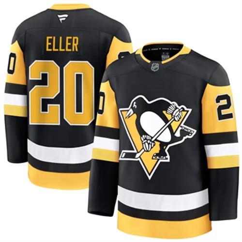 Men's Pittsburgh Penguins Fanatics Lars Eller Authentic 2024-25 Home Black Stitched NHL Hockey Jersey