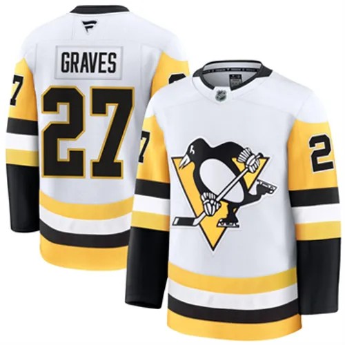 Men's Pittsburgh Penguins Fanatics Ryan Graves Authentic 2024-25 Away White Stitched NHL Hockey Jersey