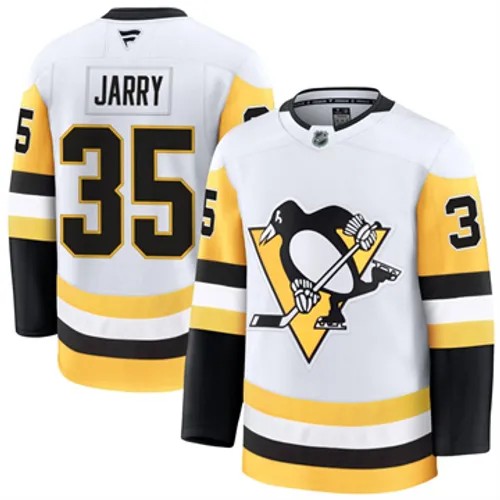 Men's Pittsburgh Penguins Fanatics Tristan Jarry Authentic 2024-25 Away White Stitched NHL Hockey Jersey