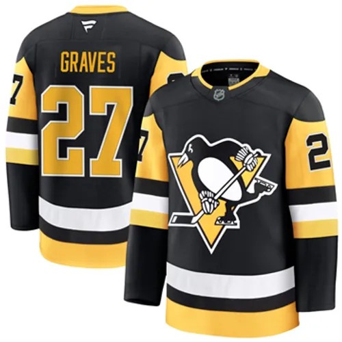 Men's Pittsburgh Penguins Fanatics Ryan Graves Authentic 2024-25 Home Black Stitched NHL Hockey Jersey