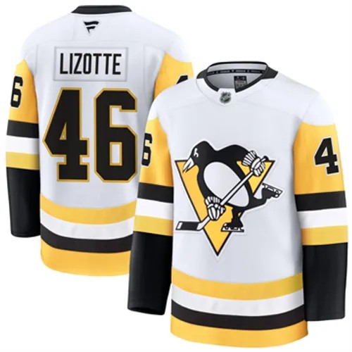 Men's Pittsburgh Penguins Fanatics Blake Lizotte Authentic 2024-25 Away White Stitched NHL Hockey Jersey