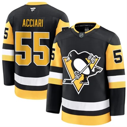 Men's Pittsburgh Penguins Fanatics Noel Acciari Authentic 2024-25 Home Black Stitched NHL Hockey Jersey