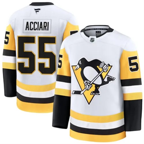 Men's Pittsburgh Penguins Fanatics Noel Acciari Authentic 2024-25 Away White Stitched NHL Hockey Jersey