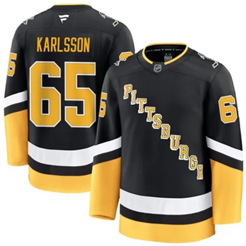 Men's Pittsburgh Penguins Fanatics Erik Karlsson Authentic 2024-25 Alternate Black Stitched NHL Hockey Jersey