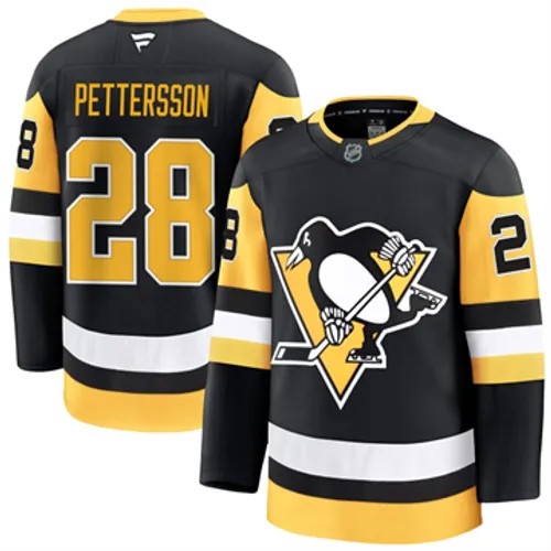 Men's Pittsburgh Penguins Fanatics Marcus Pettersson Authentic 2024-25 Home Black Stitched NHL Hockey Jersey