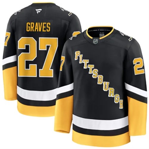 Men's Pittsburgh Penguins Fanatics Ryan Graves Authentic 2024-25 Alternate Black Stitched NHL Hockey Jersey