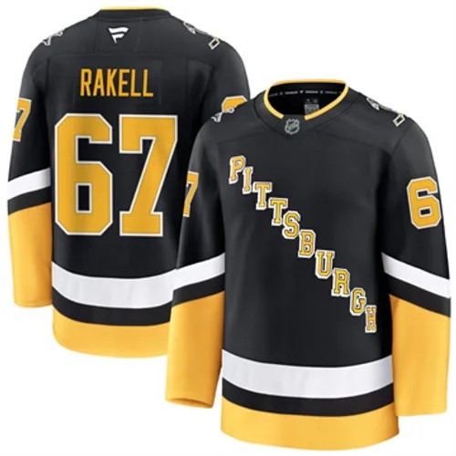 Men's Pittsburgh Penguins Fanatics Rickard Rakell Authentic 2024-25 Alternate Black Stitched NHL Hockey Jersey